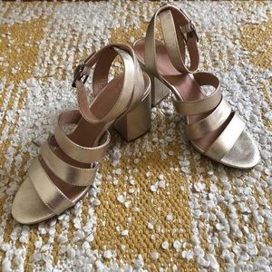 Madewell Gold Strappy Heels
